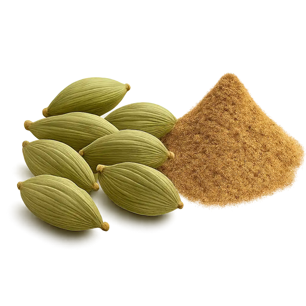 Cardamomo en polvo y natural