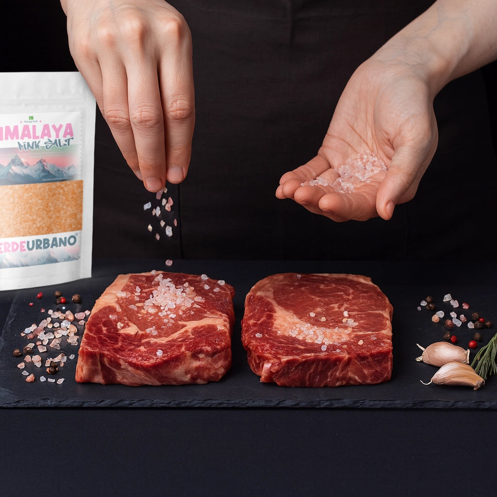 HIMALAYA PINK SALT | Sal Rosa del Himalaya (Khewra) | Sal de roca gruesa seca - 227 g. 8 oz..