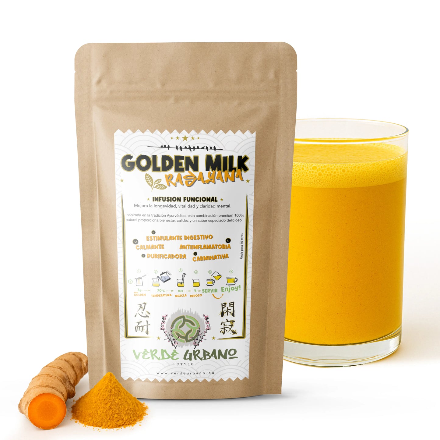 GOLDEN MILK - LECHE DORADA "RASAYANA" | Infusión funcional 100% especias naturales.