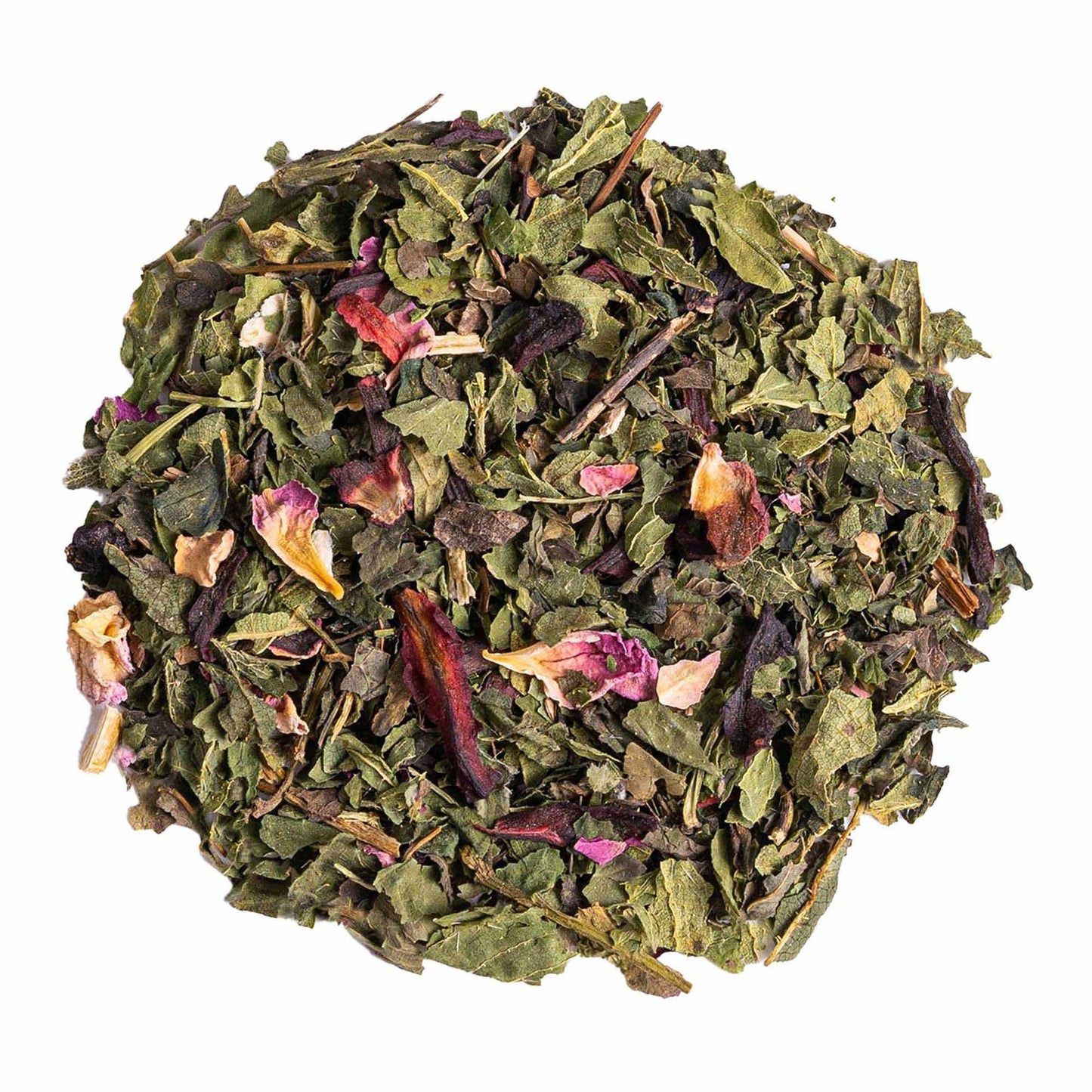 Mezcla de plantas de NOCTUA: rooibos, tilo, menta piperita, hinojo, anís, caléndula y pétalos de rosa
