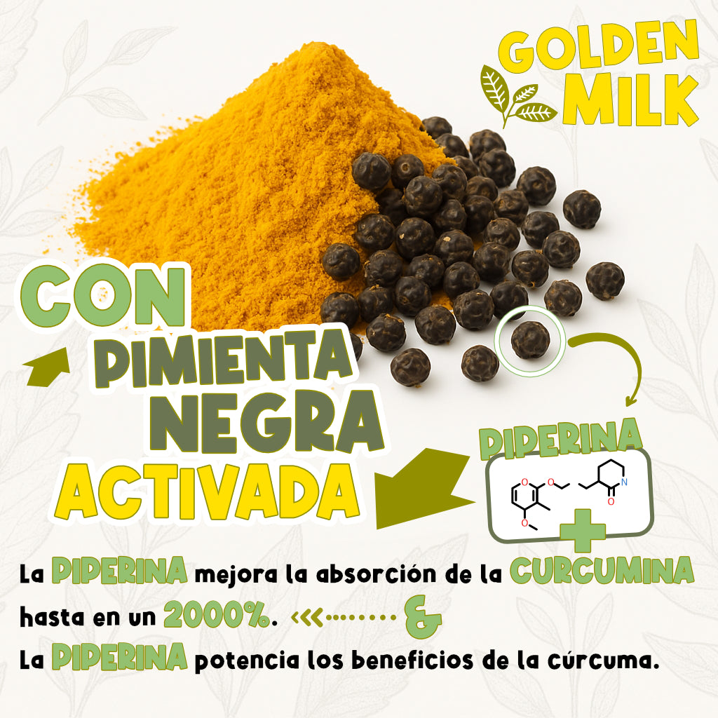 GOLDEN MILK MATCHA | Infusión funcional con Cúrcuma, Matcha y Ashwagandha - Ingredientes 100% naturales