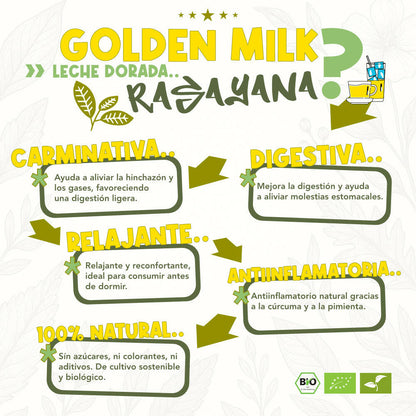 GOLDEN MILK - LECHE DORADA "RASAYANA" | Infusión funcional 100% especias naturales.