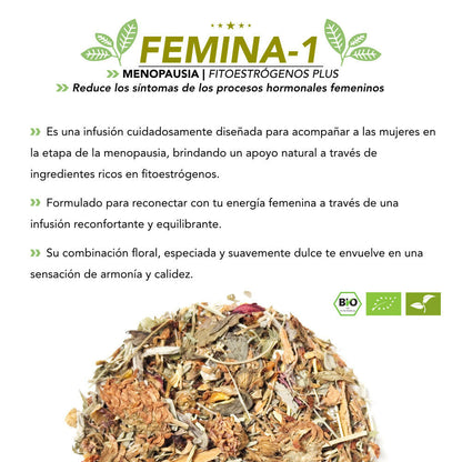 FEMINA-1 ingredientes y descripción de la infusión herbal ecológica