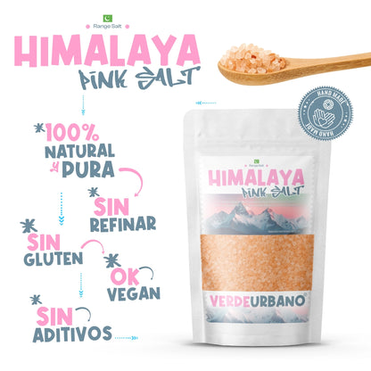 HIMALAYA PINK SALT | Sal Rosa del Himalaya (Khewra) | Sal de roca gruesa seca - 227 g. 8 oz.