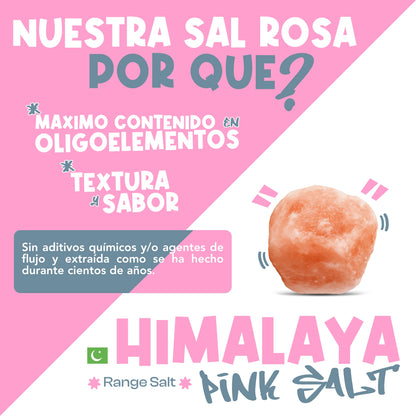 HIMALAYA PINK SALT | Sal Rosa del Himalaya (Khewra) | Sal de roca gruesa seca - 227 g. 8 oz.