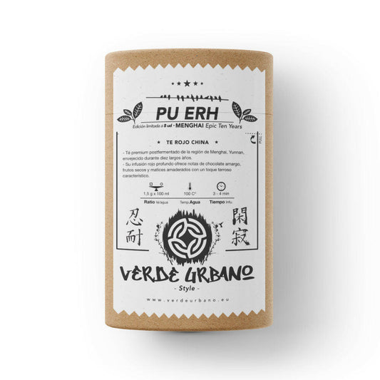 Té rojo Pu-erh Menghai 10 años · Hojas sueltas · Notas a cacao y frutos secos.